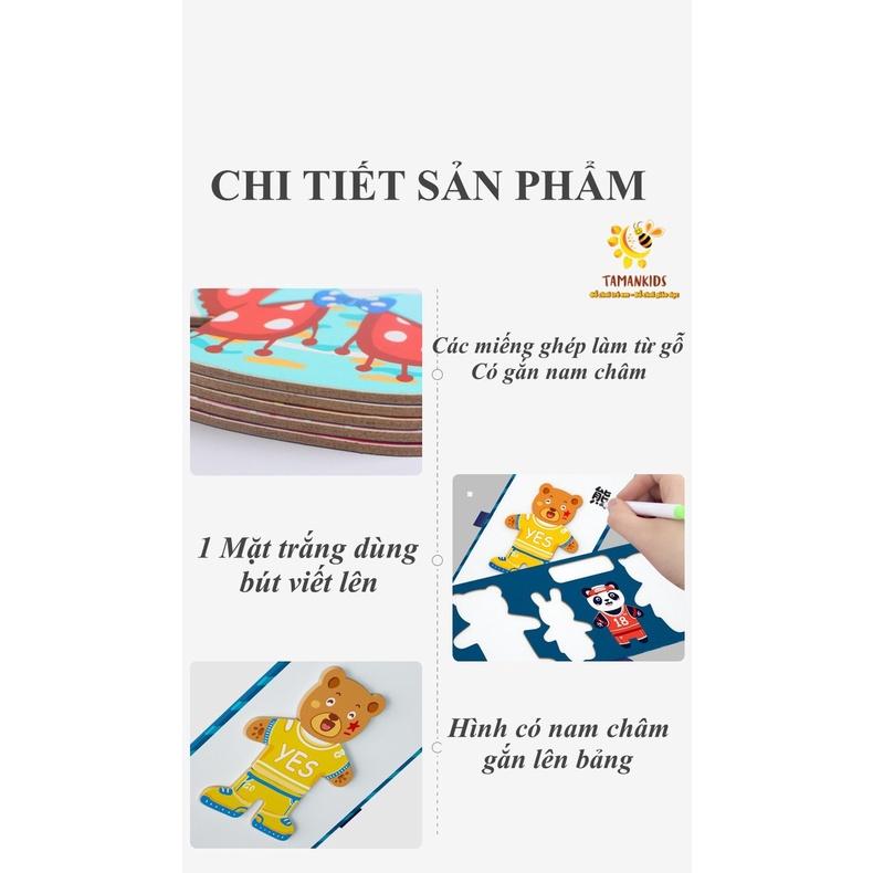 Đồ Chơi Ghép Hình Cho Bé Bộ Đồ Chơi Thay Trang Phục Gia Đình Nhà Gấu Thỏ Bằng Gỗ Cho Bé Thỏa Sức Sáng Tạo