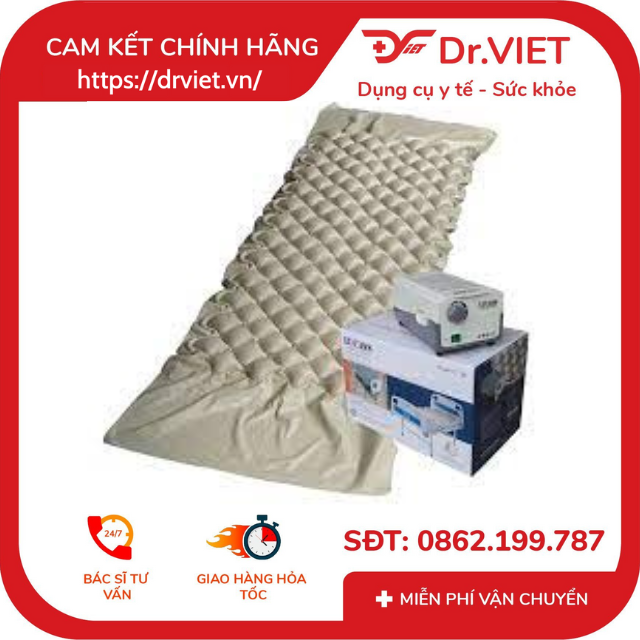 Đệm hơi chống loét LUCASS LC 138 [Chính hãng] - Đệm mát, êm, máy bơm hơi cao cấp, không tiếng ồn, kết cấu máy hiện đại, gọn nhẹ, giúp giảm áp lực tiếp xúc lên bề mặt da, tránh lở loét, tạo sự thoáng mát bề mặt da