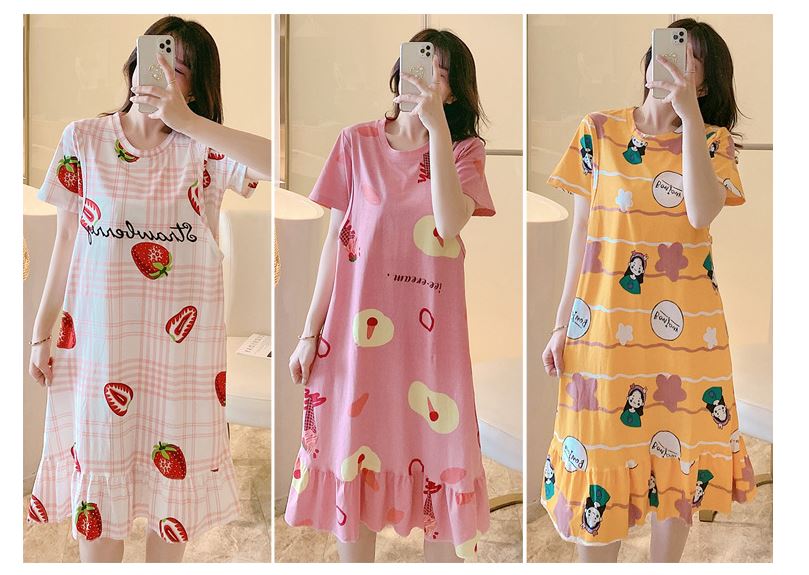 Váy, Đầm Bầu Và Sau Sinh Azuno V2113 Chất Liệu Cotton Có Khe Mở Cho Con Bú Mặc Hè Cực Mát