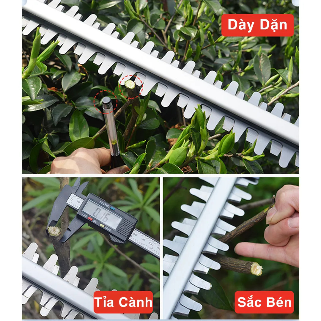 Máy cắt tỉa hàng rào cắt cây cảnh LAPUSEN 199V Chính hãng - Động cơ lõi đồng 100% -1800W chân pin phổ thông 4cm