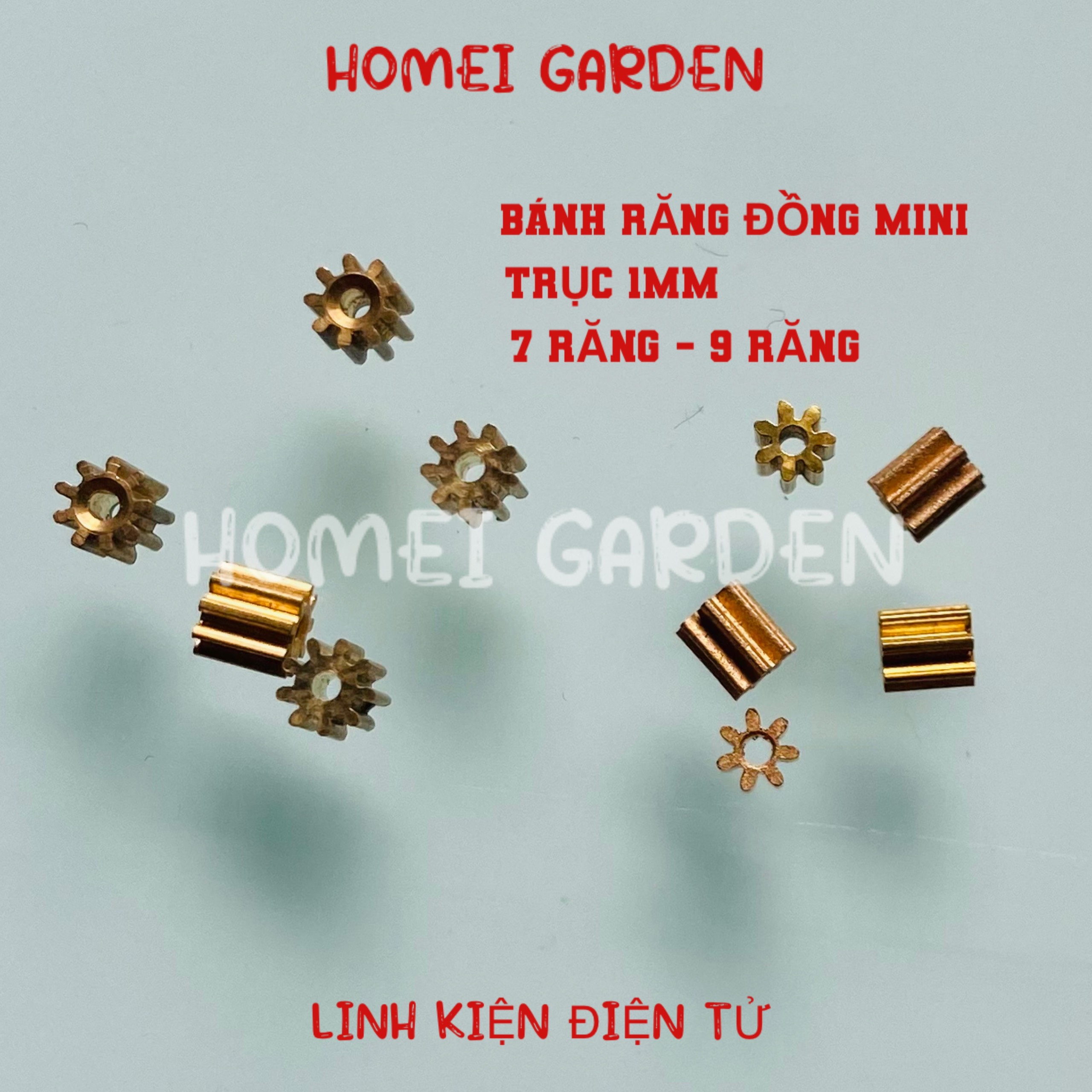 Bánh răng đồng mini cho motor trục 1mm 7 răng 9 răng DIY chất lượng cao - HM0180