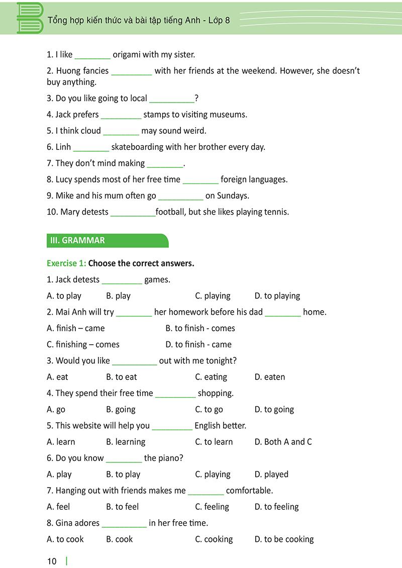 Sách Tổng Hợp Kiến Thức Và Bài Tập Tiếng Anh - Lớp 8