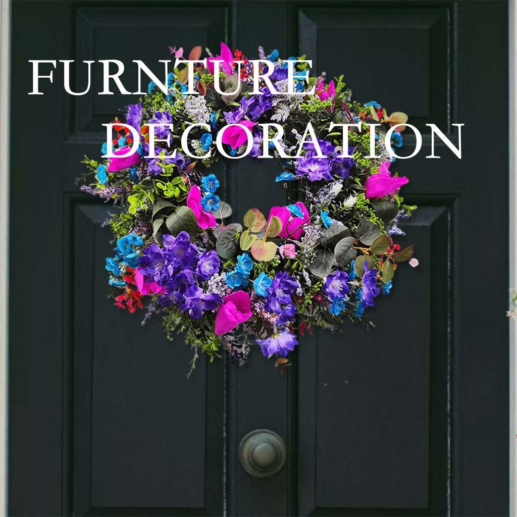 Artificial Tulip Flower Wreath Party Floral Wreath Wedding Summer Front Door