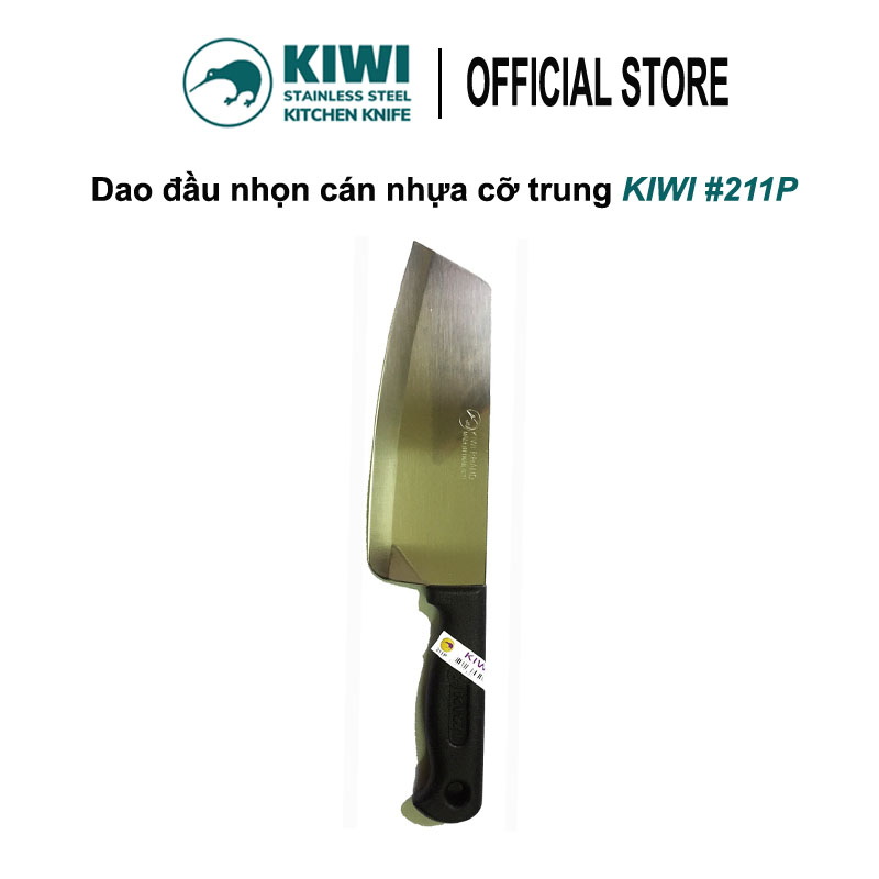 Dao làm bếp mũi nhọn cán nhựa siêu bén loại trung Kiwi Thái Lan mã 211p