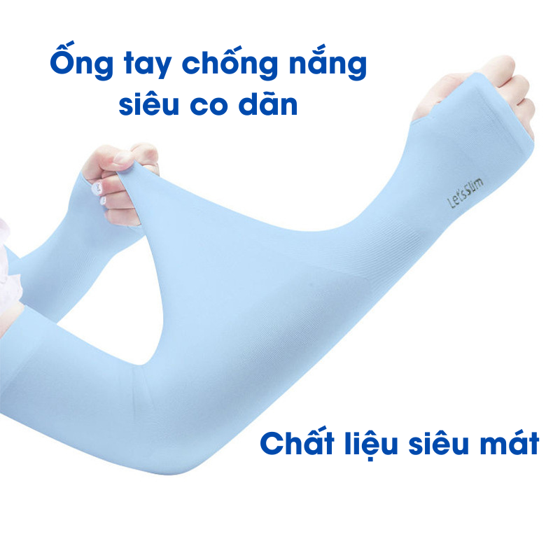 Găng Tay Chống Nắng Xỏ Ngón Che Cả Cánh Tay Chống Tia UV Đến 99.9% Thoáng Mát Co Dãn 4 Chiều