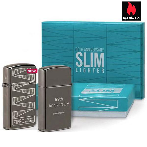 Bật Lửa Zippo 49709 – Zippo Slim Black Ice 65th Anniversary Collectible