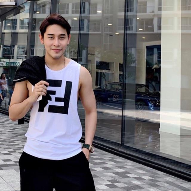 Áo thun tanktop ba lỗ FF chuẩn gym thun dày mịn