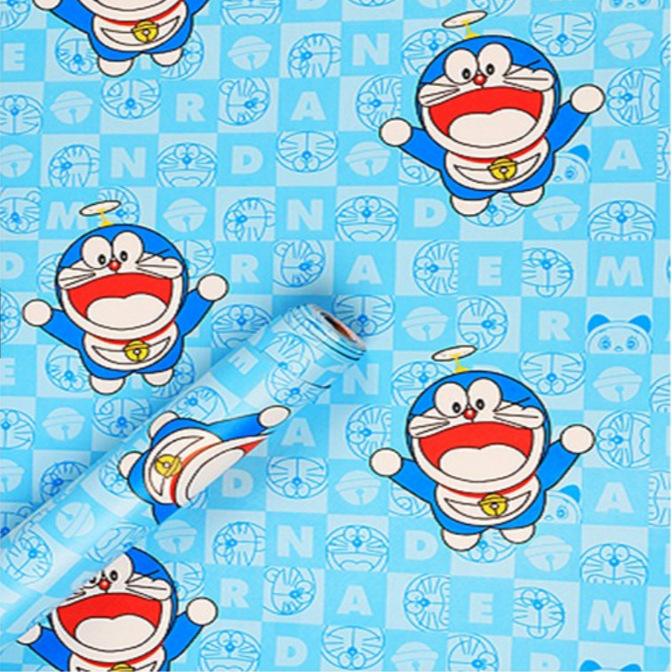 Cuộn 5m Decal Giấy Dán Tường DOREMON CHỮ SỐ