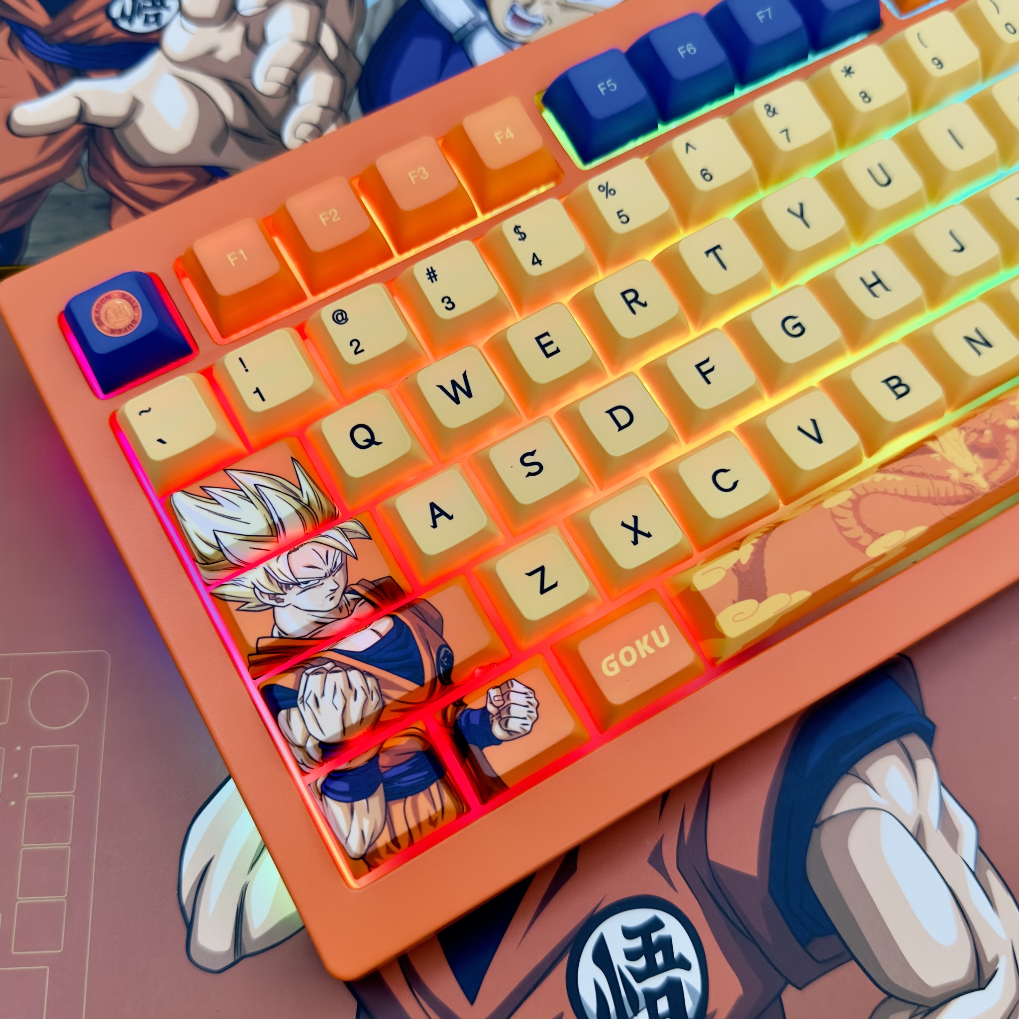 Bàn phím cơ AKKO 5075B Plus Dragon Ball Super – Goku (Multi-modes / RGB / Hotswap / Gasket mount) - Hàng chính hãng