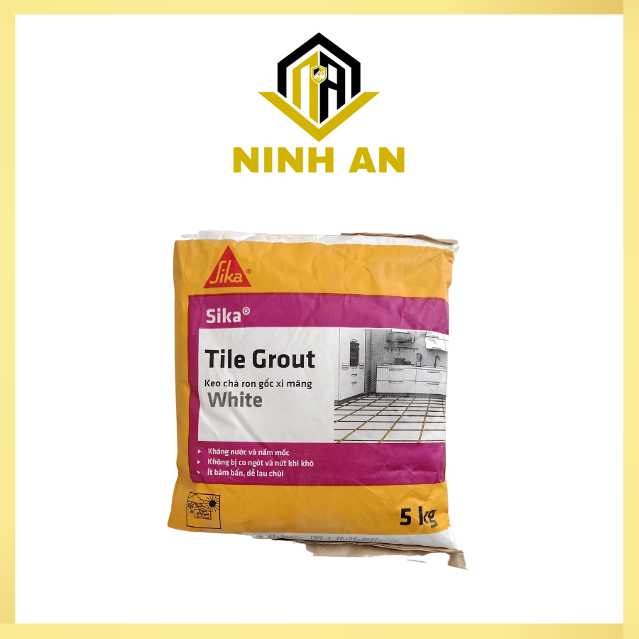 Sika Tilegrout white  5kg bao - Keo chà ron gốc xi măng ( trắng )