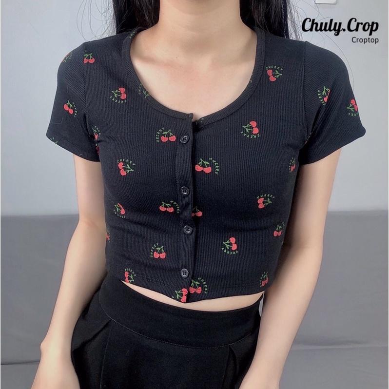 Áo croptop hoa nhí form ôm cực đẹp, nhiều màu sắc