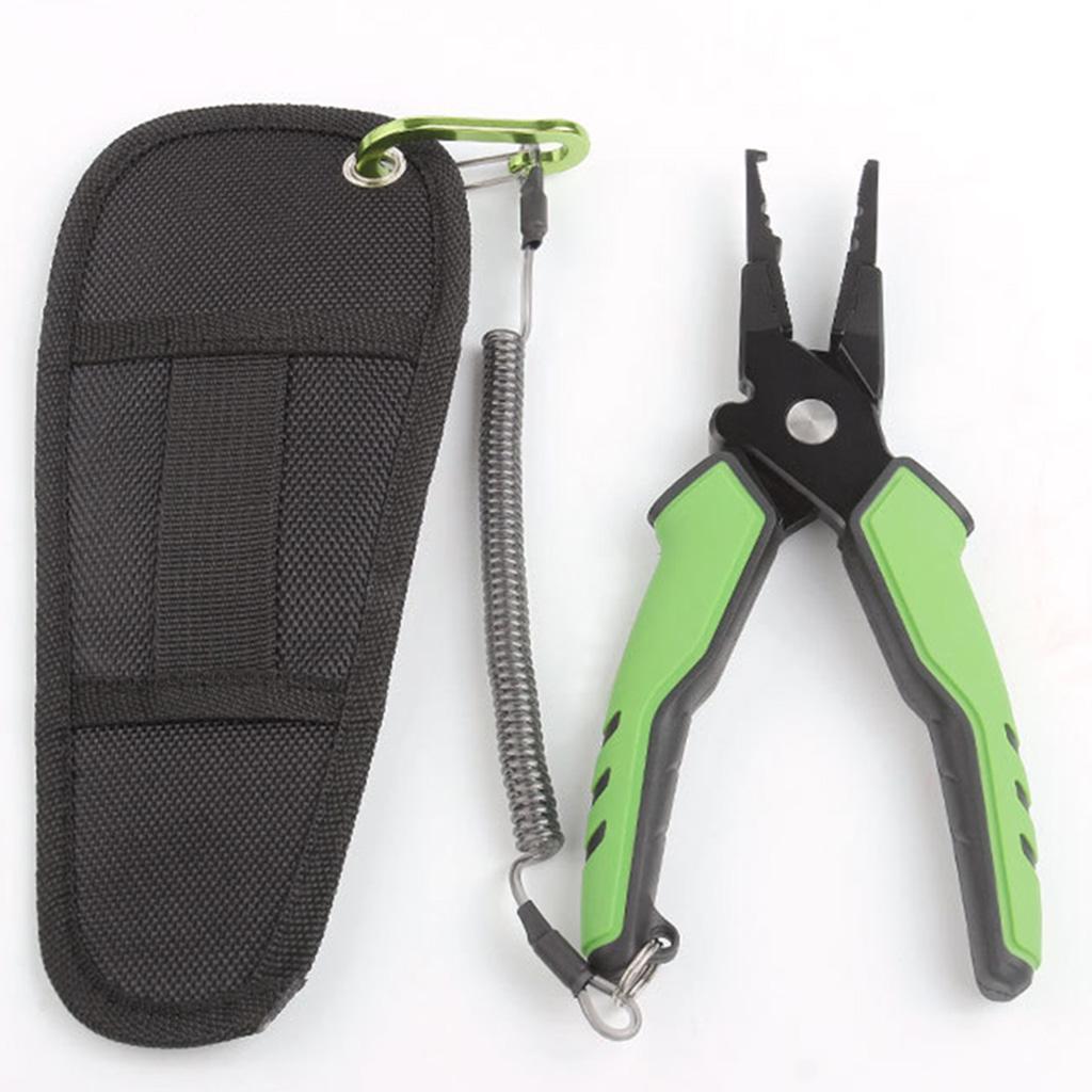 Aluminium Fishing Pliers Split Ring Pliers Fishing Line Cutters Fish Hook Remover Fishermans Pliers with Sheath and Lanyard