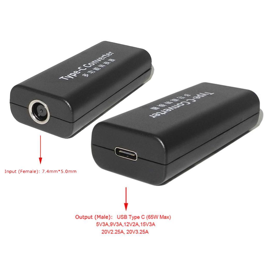 Dc Power 7.4mm*5.0mm Female to USB Type C Male for HP Charging