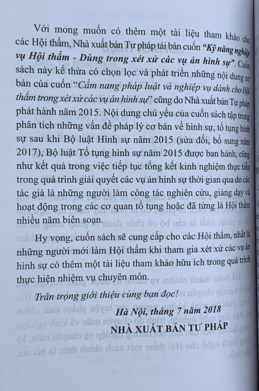 Kỹ năng nghiệp vụ hội thẩm dung trong xét xử các vụ án hình sự