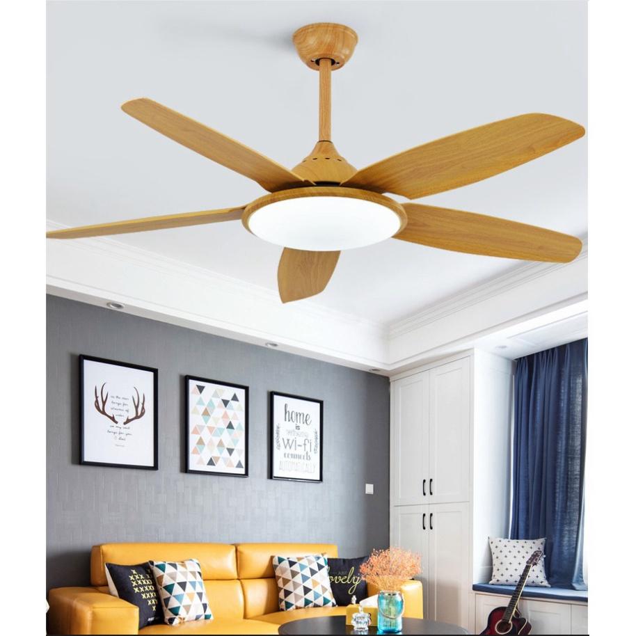 Đèn quạt XUHAO LED 3 chế độ ánh sáng động cơ đồng chuẩn xịn 100% - có điều khiển từ xa hiện đại