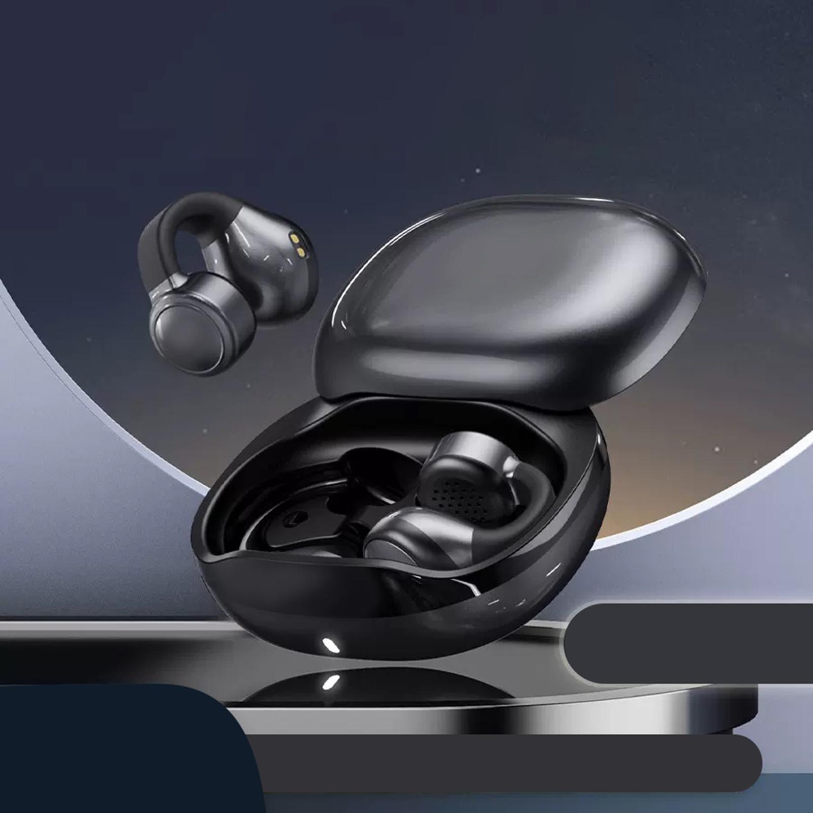 Sport Headphones Earphones V5.3 Ear Clip wearing Ergonomic Lightweight Noise Cancelling Earpiece Headset for All Smart Phones Music Computer