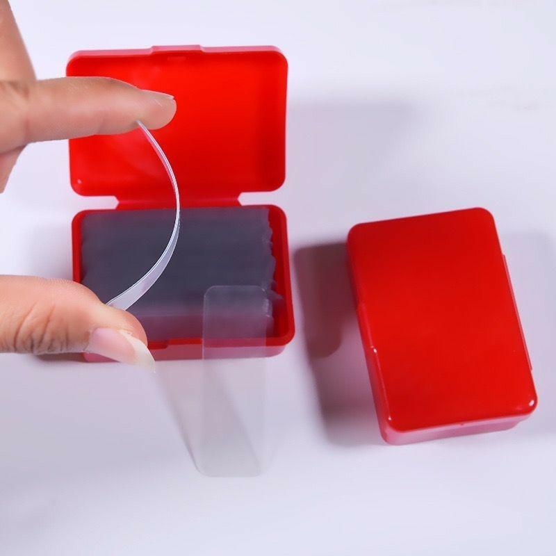 Băng dính 2 mặt trong suốt hộp 60 miếng dán siêu chắc, cố định đồ trang trí