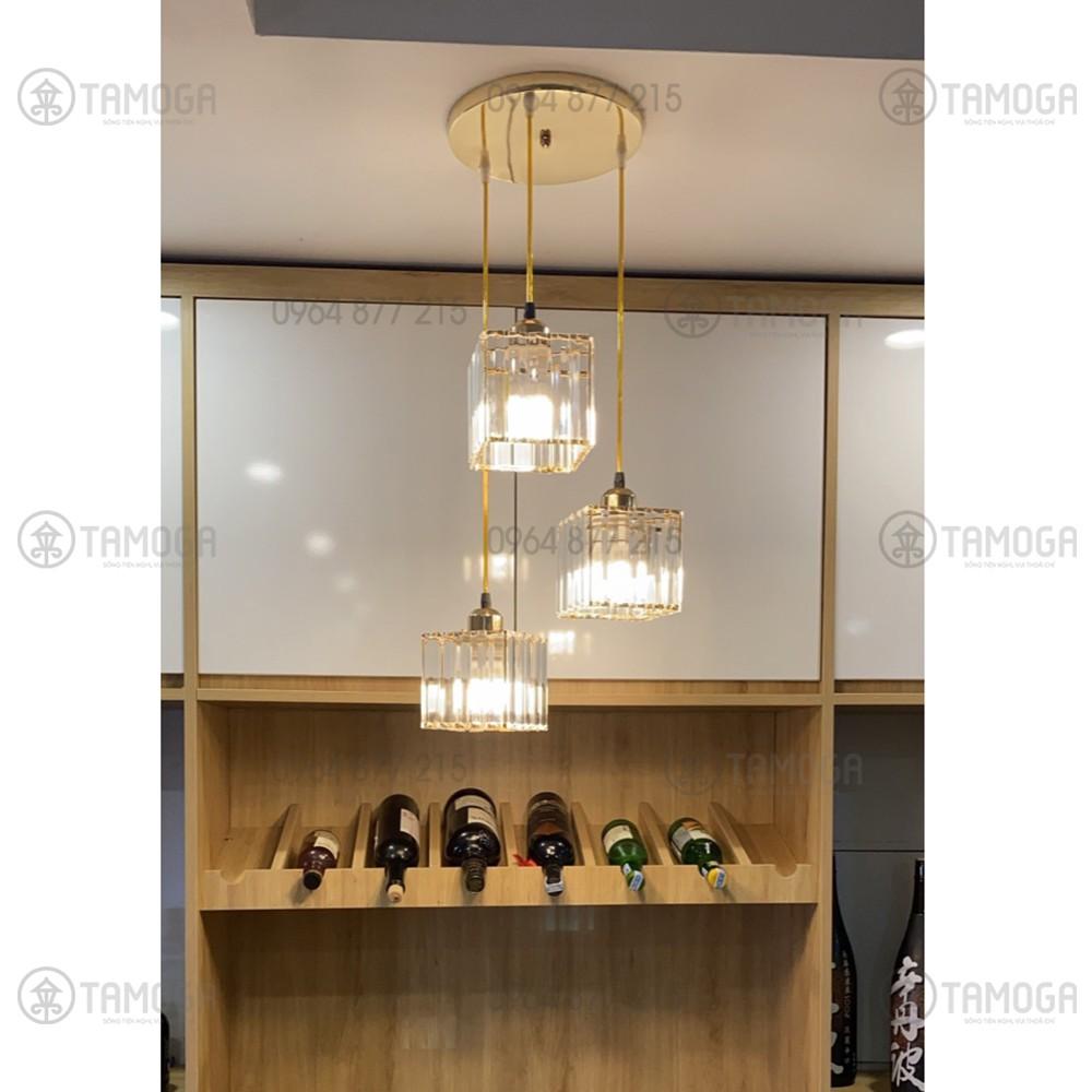 Bộ 03 đèn thả trần, đèn thả bàn ăn trang trí phòng khách pha lê