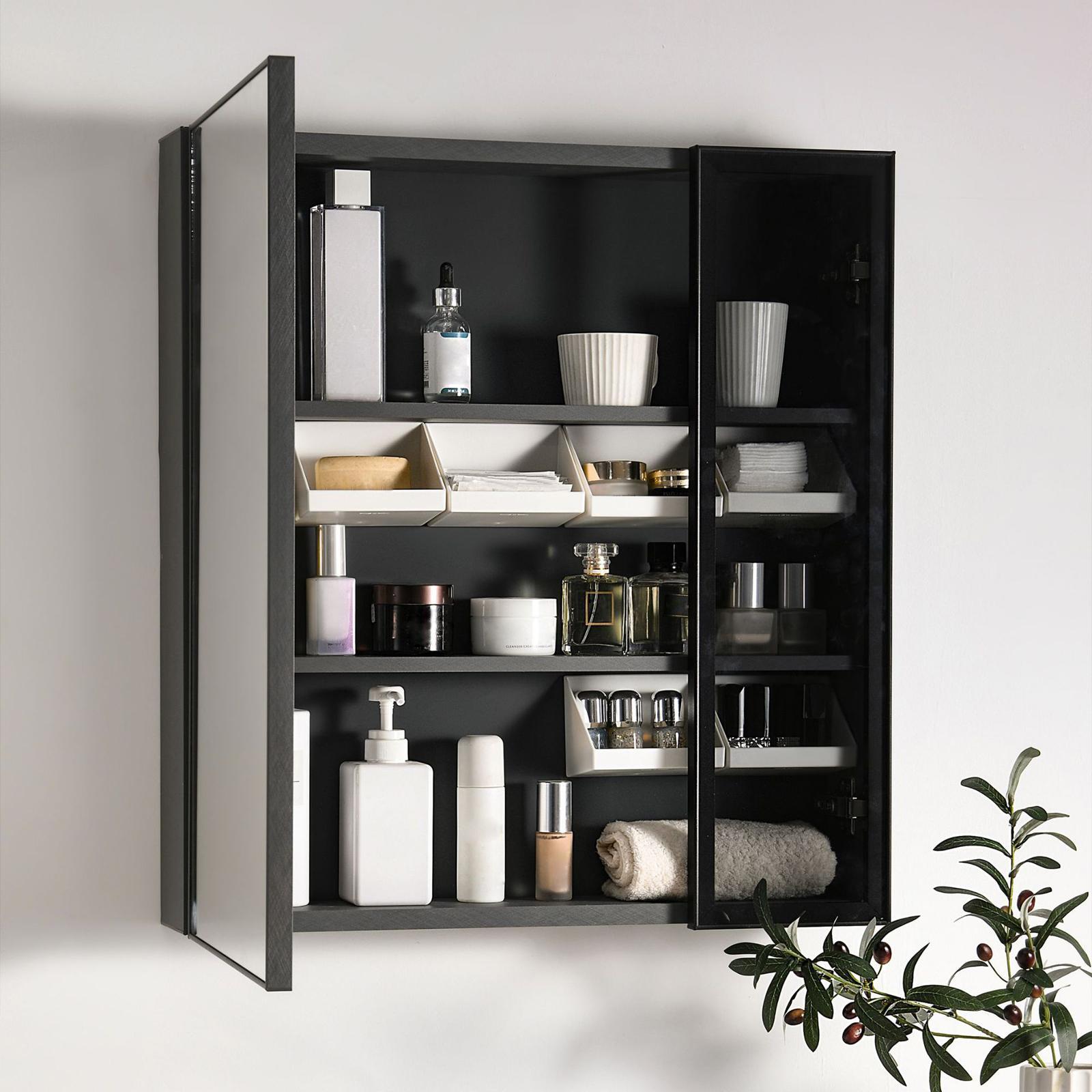 Floating Shelves Organizer Bevel Container for Lip Glaze Lipstick Office