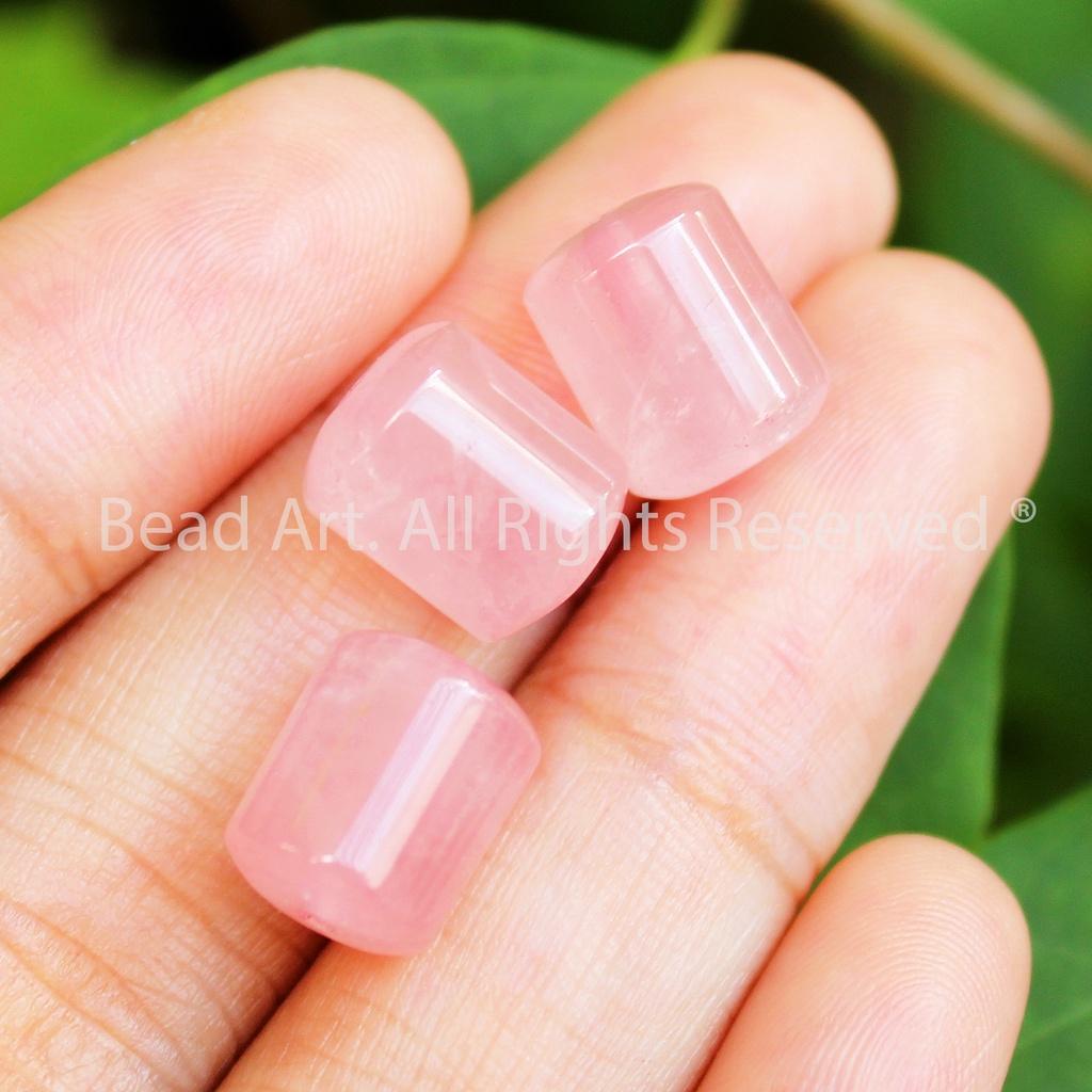 [1 Hạt] 10x8MM Lu Thống Thạch Anh Hồng Madagascar, Pink Quartz Tự Nhiên Loại AAA, Đá Phối Vòng Tay Phong Thuỷ, Chuỗi Hạt, Mặt Dây Chuyền, Mệnh Hoả, Thổ - Bead Art