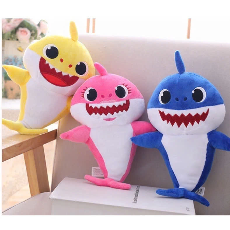 Thú nhồi bông cá mập baby shark đáng yêu - Size 30cm - Quà tặng gấu cá mập baby shark nhồi bông dễ thương - Gối ôm mềm mịn cho bé