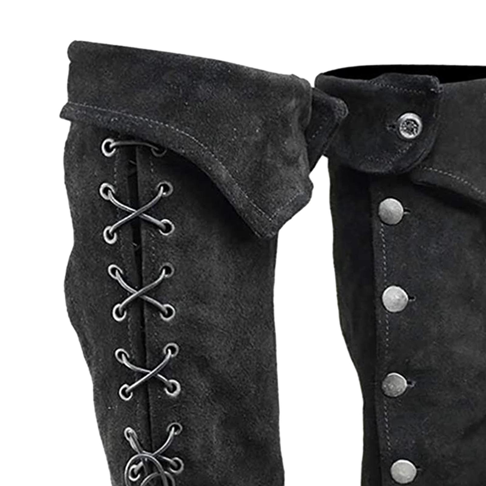 Pirate Boot Tops Shoes Cover Pirate Boot Covers Durable Cosplay Steampunk Classic Leg Guards Boot Top Covers for Themed Party