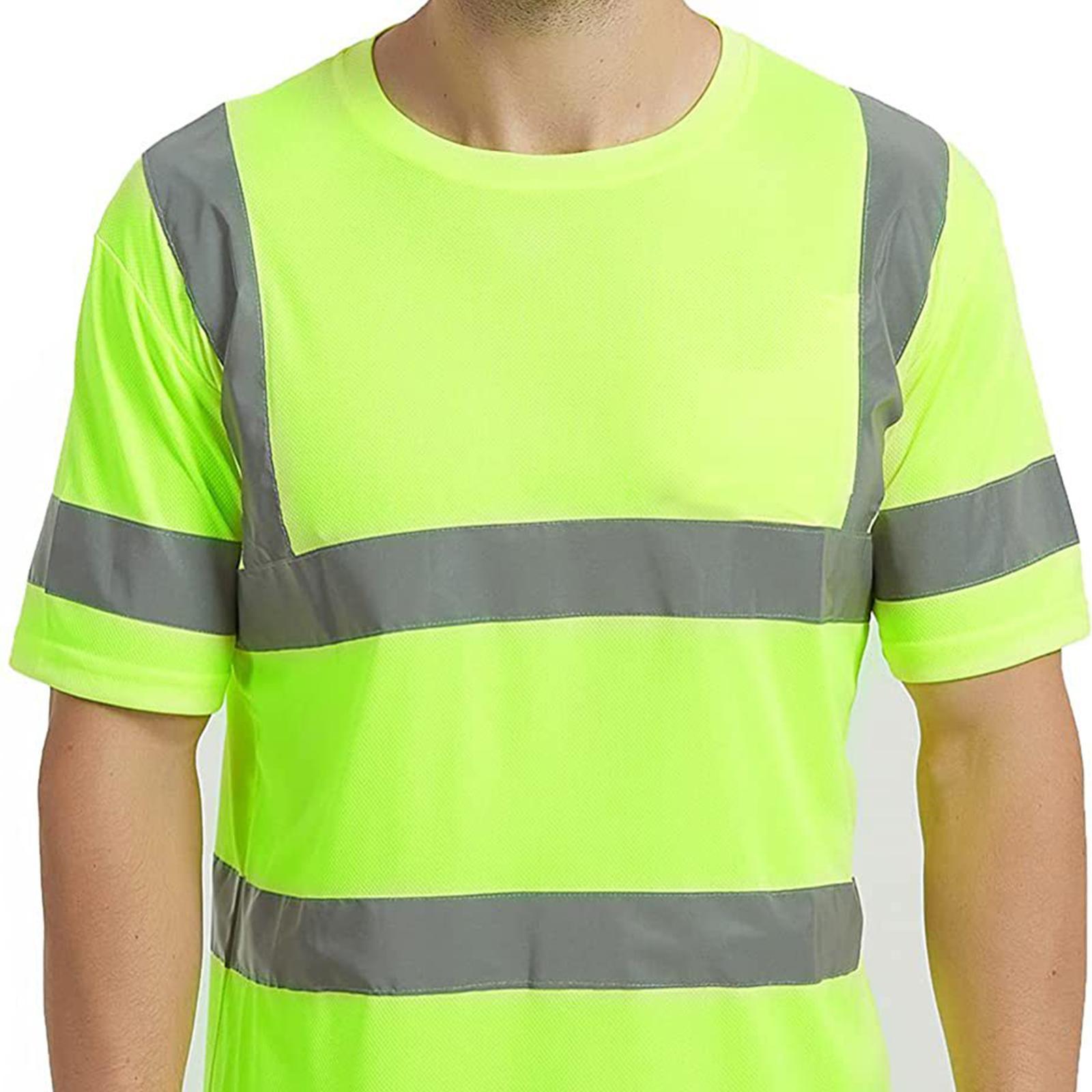 Safety T Shirts High Visibility Reflective Shirts for Work Road Construction