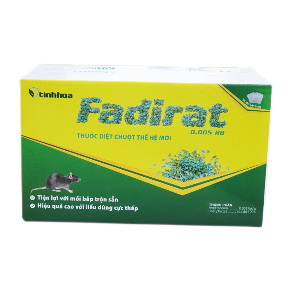 Thuốc diệt chuột thế hệ mới FADIRAT 0.005 RB - Tiện lợi với mồi bắp trộn sẵn - Hiệu quả cao với liều dùng cực thấp