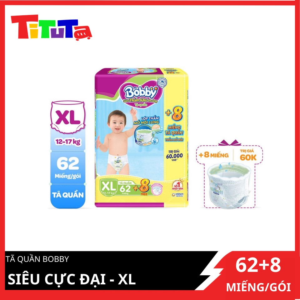 Tã quần Bobby Siêu thoáng XL62