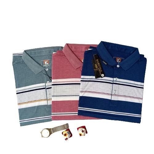 Áo Polo nam Phối Kẻ Chất Cotton Logo Thương Hiệu BABOYKA Trẻ Trung Lịch Lãm