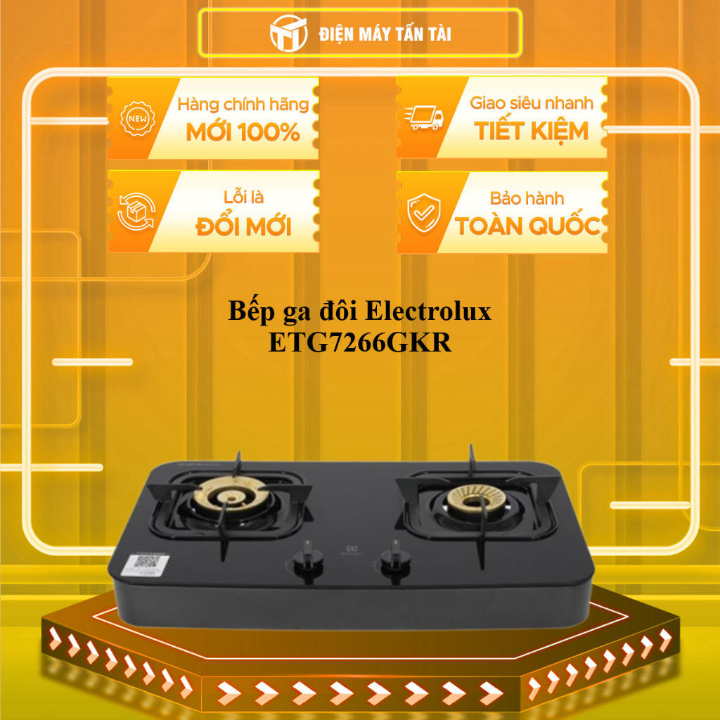 BẾP GAS ĐÔI ELECTROLUX ETG7266GKR - HÀNG CHÍNH HÃNG (CHỈ GIAO HCM)
