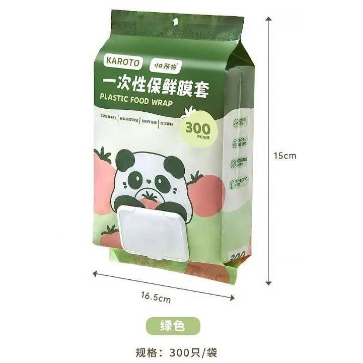 Túi 300 Màng Bọc Thực Phẩm PE Dạng Rút Bo Chun Hình Gấu Trúc, Màng Bọc Co Giãn Bọc Tô Chén Đĩa -  HÀNG CHÍNH HÃNG MINIIN