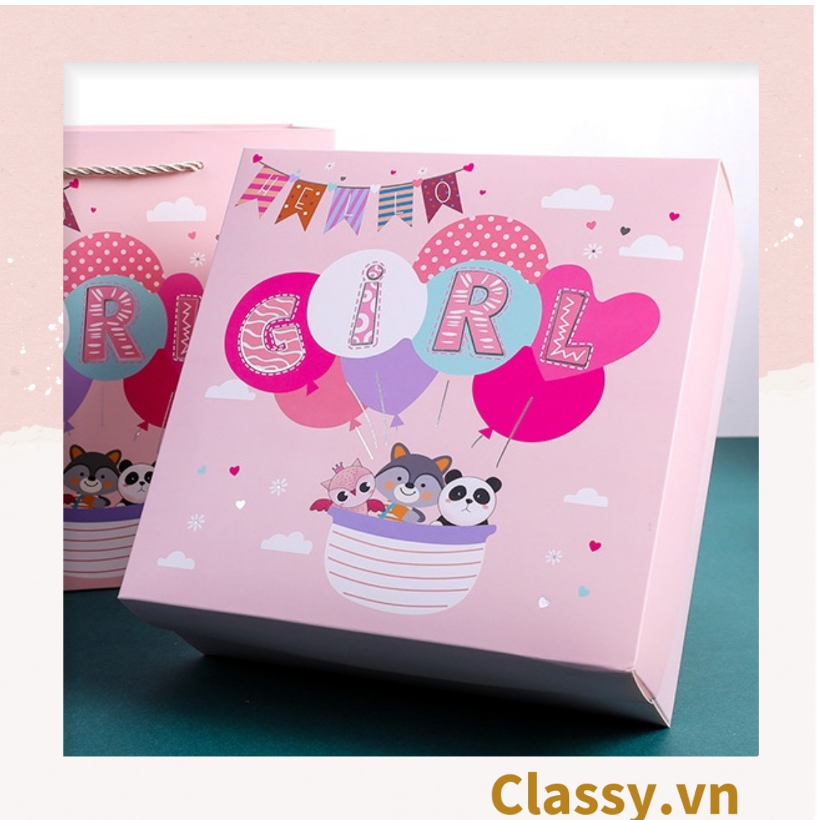 XÉ LẺ túi giấy +Hộp quà lớn quà tặng kích thước 19 * 19 * 8.5cm cho trẻ em