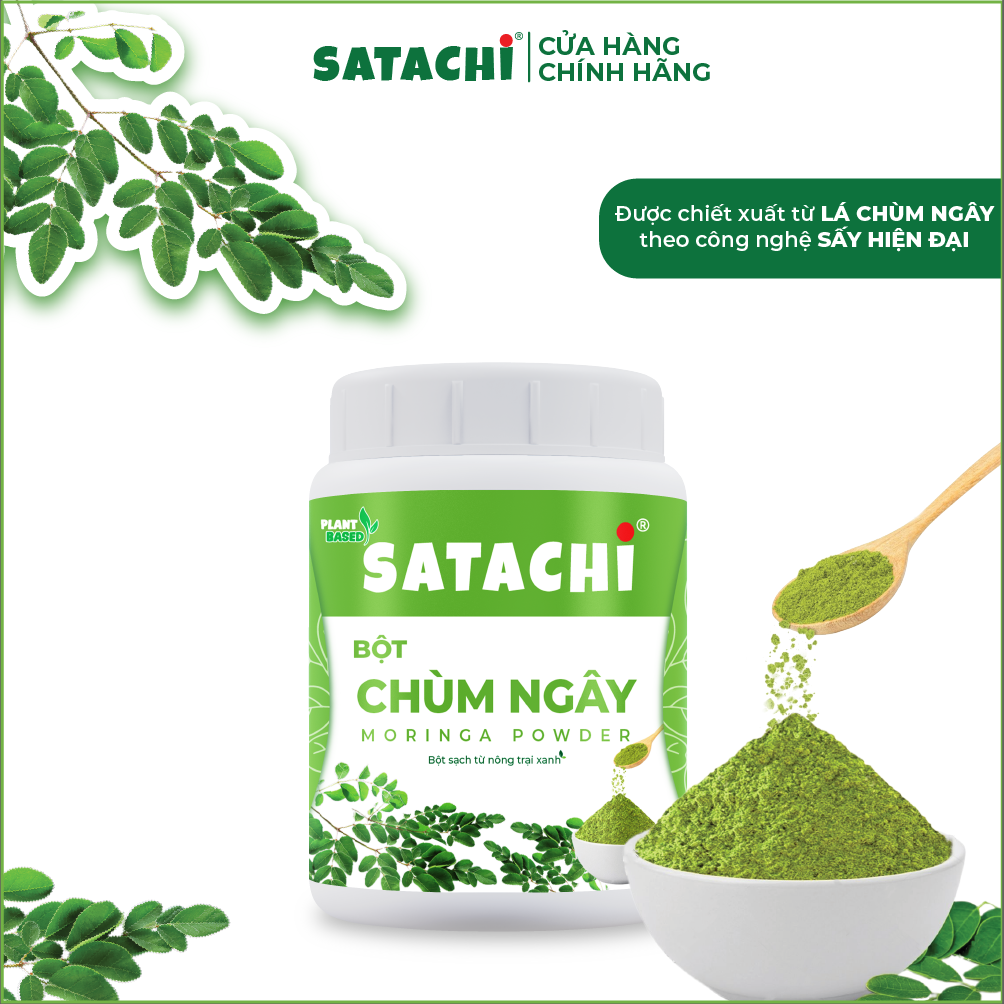 Bột Chùm Ngây SATACHI nguyên chất. Tăng cường Trí Não, bảo vệ Tim Gan, phòng ngừa bệnh Xương Khớp. Hộp 86g và 258g