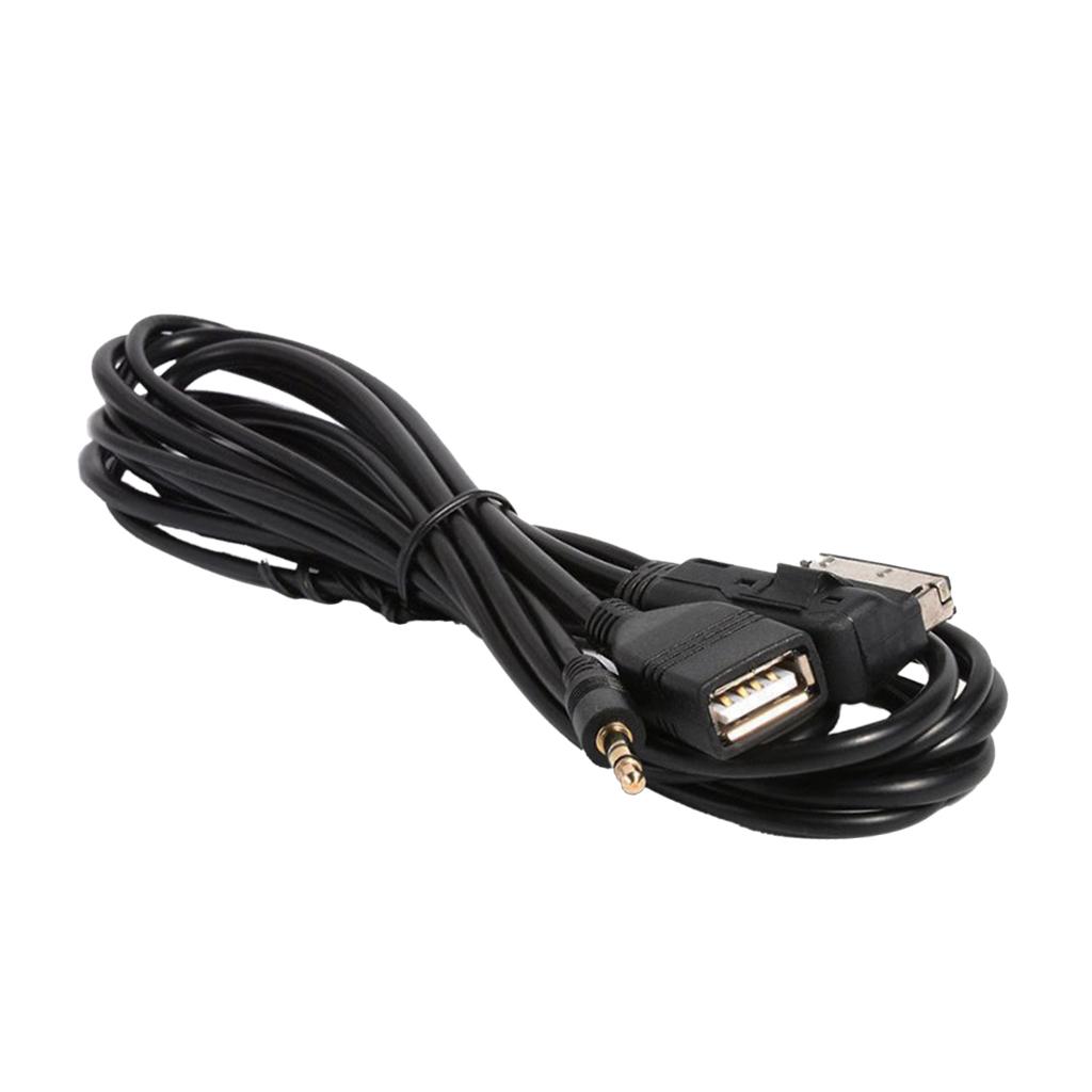 Car Media AMI MDI to Stereo 3.5mm Audio USB Female AUX Adapter Cable to for Audi A3 A4 A5 A6 S5 A6 A8 Q7 S4 S8 TT/ VW Jetta GTI GLI Jetta Passat Cc Tiguan Touareg EOS