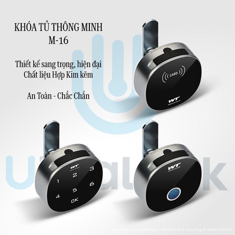 Khóa tủ thông minh mini M-16 3 phiên bản Vân tay, Mã số, Thẻ từ, sử dụng cho tủ gỗ, tủ sắt, tủ ngăn kéo, tủ hồ sơ.v.v