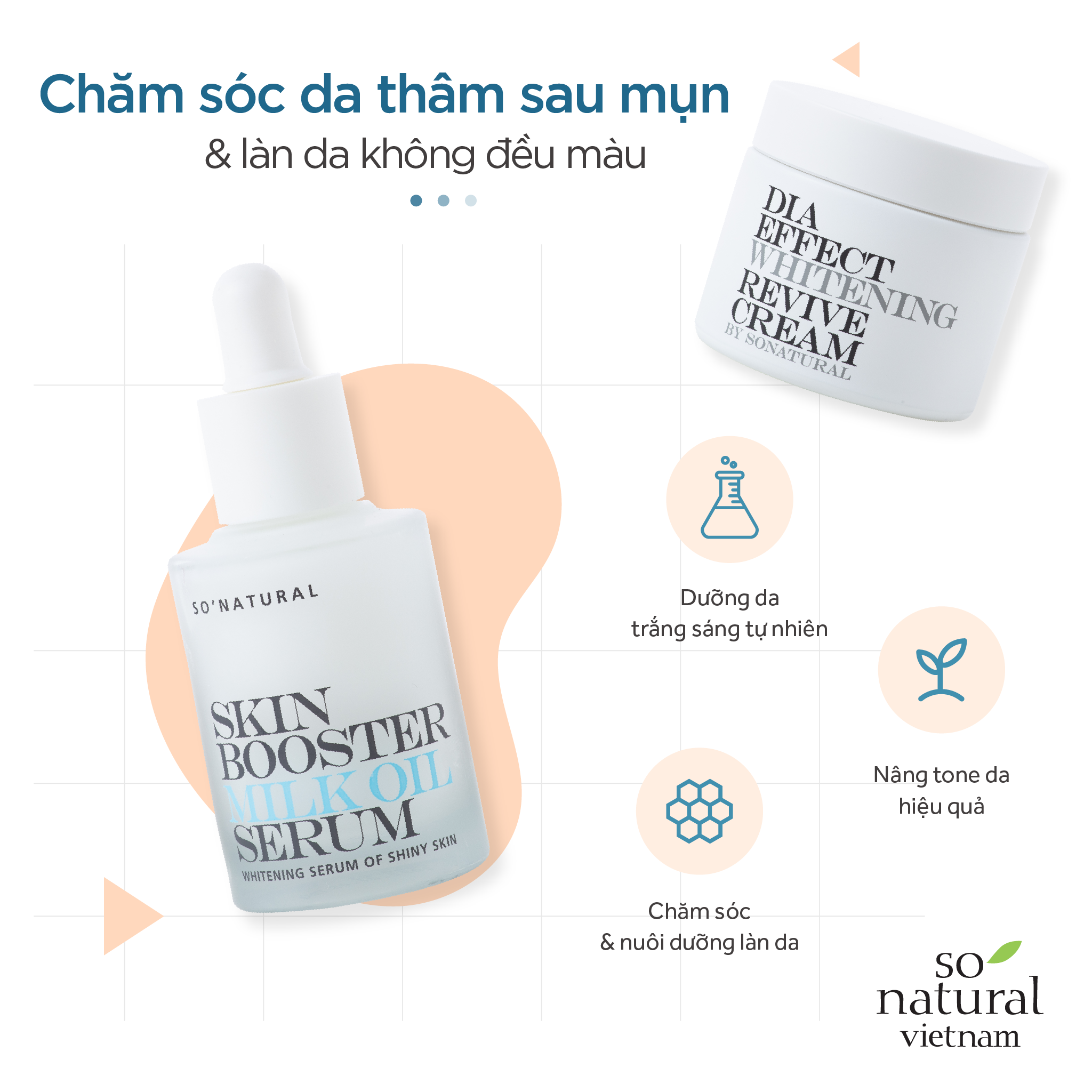 Kem Dưỡng Da Nâng Tone Ngày Đêm Dia Effect Whitening Revive Cream So Natural Hàn Quốc