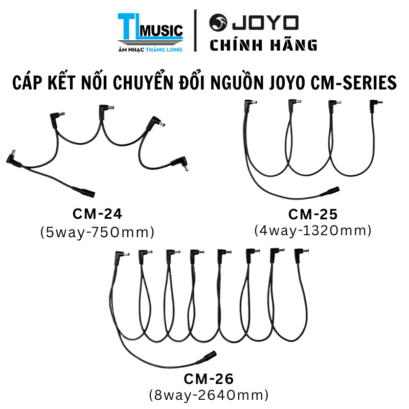 Joyo CM-24 CM-25 CM-26 - Cáp Kết Nối-Chuyển Đổi Nguồn DC 9V Dành Cho Phơ/Pedal Hiệu Ứng Guitar Điện- Hàng Chính Hãng