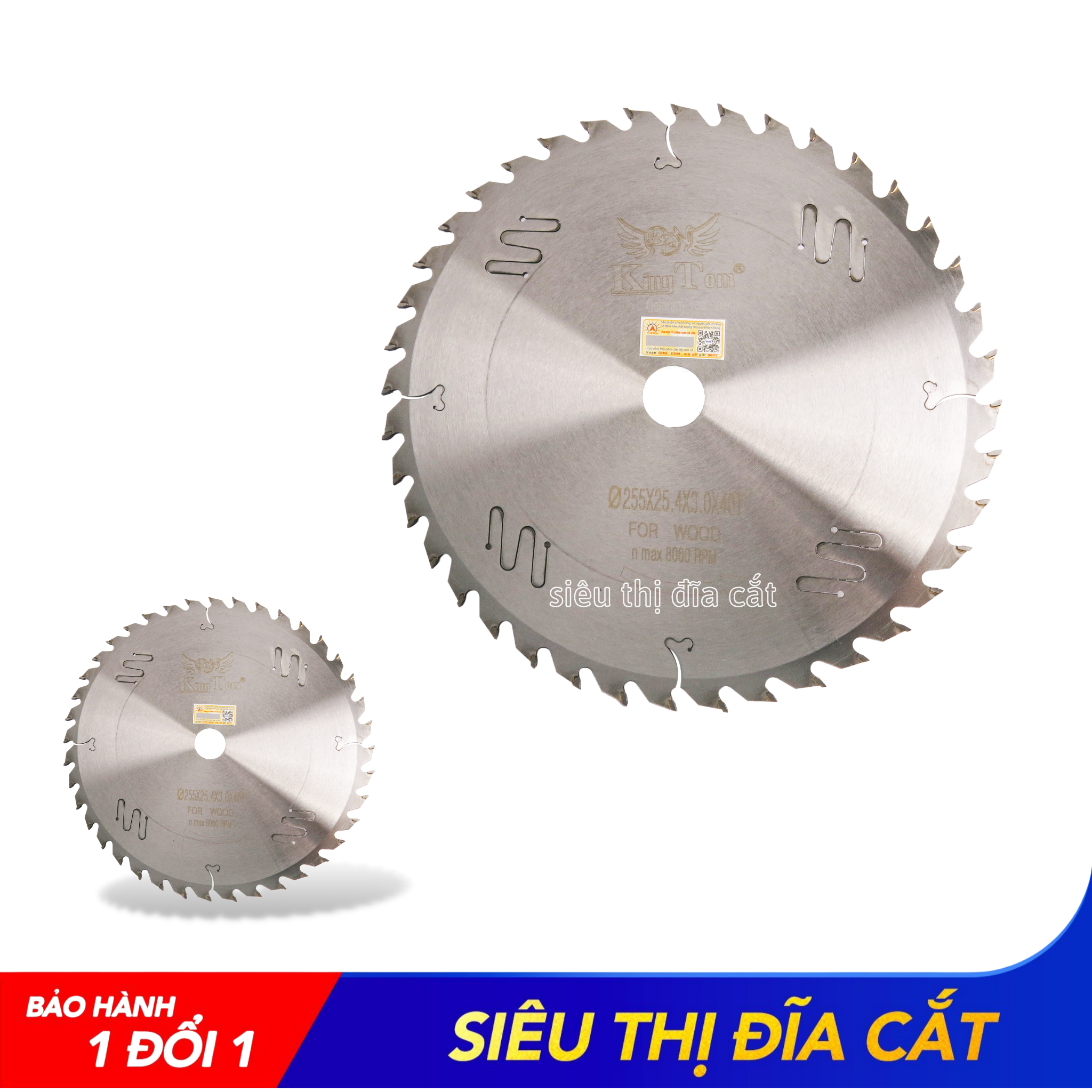 Lưỡi Cưa - Lưỡi Cắt Gỗ Cao Cấp 255-40 Răng KingTom - Chuyên Xẻ Gỗ Cây, Gỗ Có Đinh