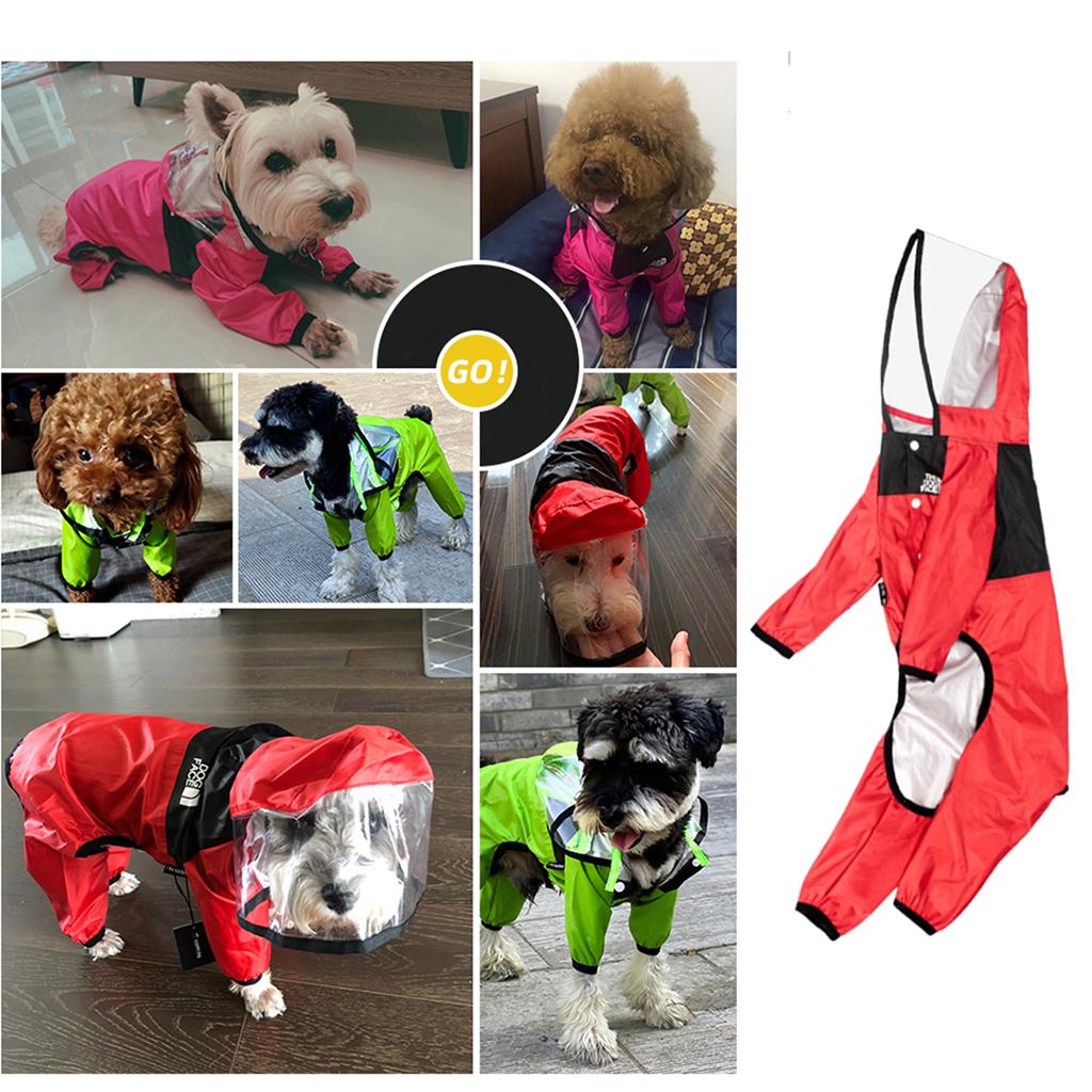 Dog Raincoat Clothing Waterproof Dog Poncho Outdoor Puppy Rain Coat Jacket Hooded Suit Water Proof Rainy-day Apparel Rainwear