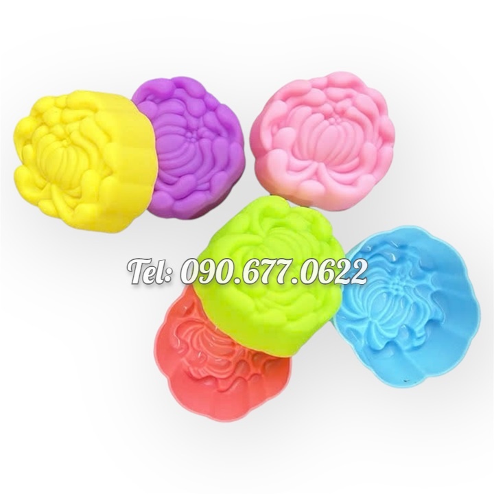 Bộ 10 khuôn silicon 3 lớp làm bánh, rau câu, bánh bông lan, bánh da lợn, bánh Cookie hoa cúc mâm xôi – Mã số 1180