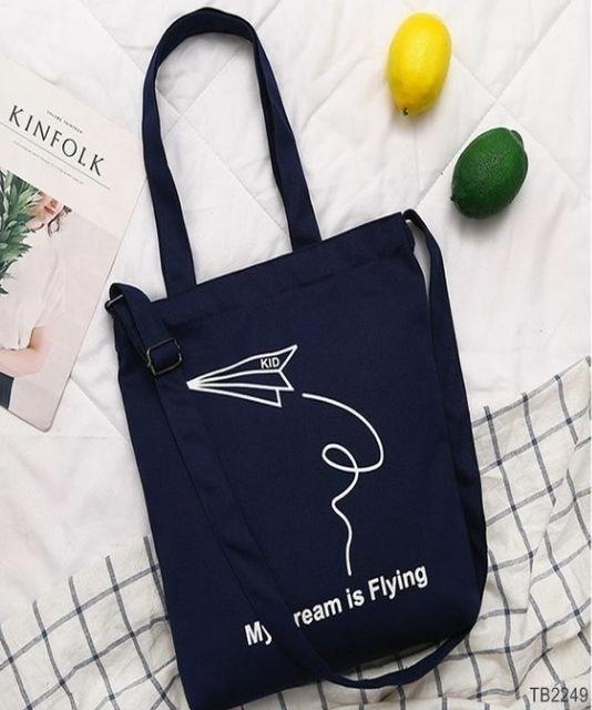 Túi tote máy bay - trắng