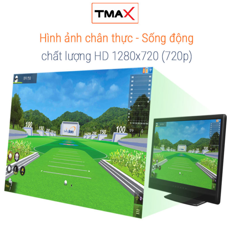 Bộ Chơi Golf Mô Phỏng 3D Cao Cấp TMAX SWING BARO Chơi Golf Tại Nhà Dễ Dàng 02 Chế Độ Tập Luyện + 05 Chế Độ Short Game.