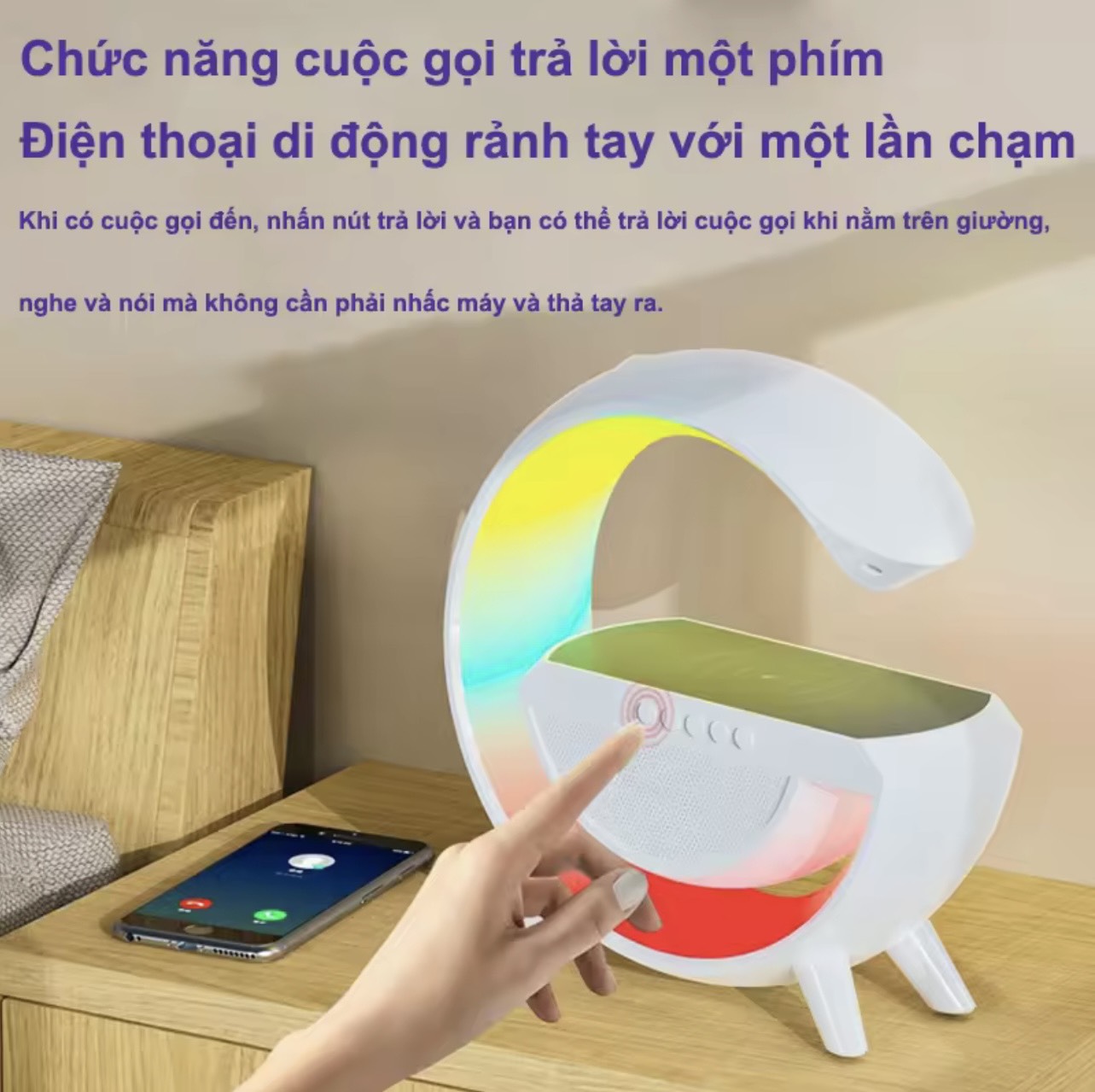 Loa Bluetooth Thông Minh Không Dây Đa Năng, Đa Chế Độ Ánh Sáng, Tích Hợp 4 Chức Năng Sạc Tích Điện Không Dây