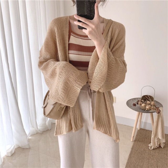 Áo khoác mỏng - áo cardigan len mỏng 3 màu cho nữ