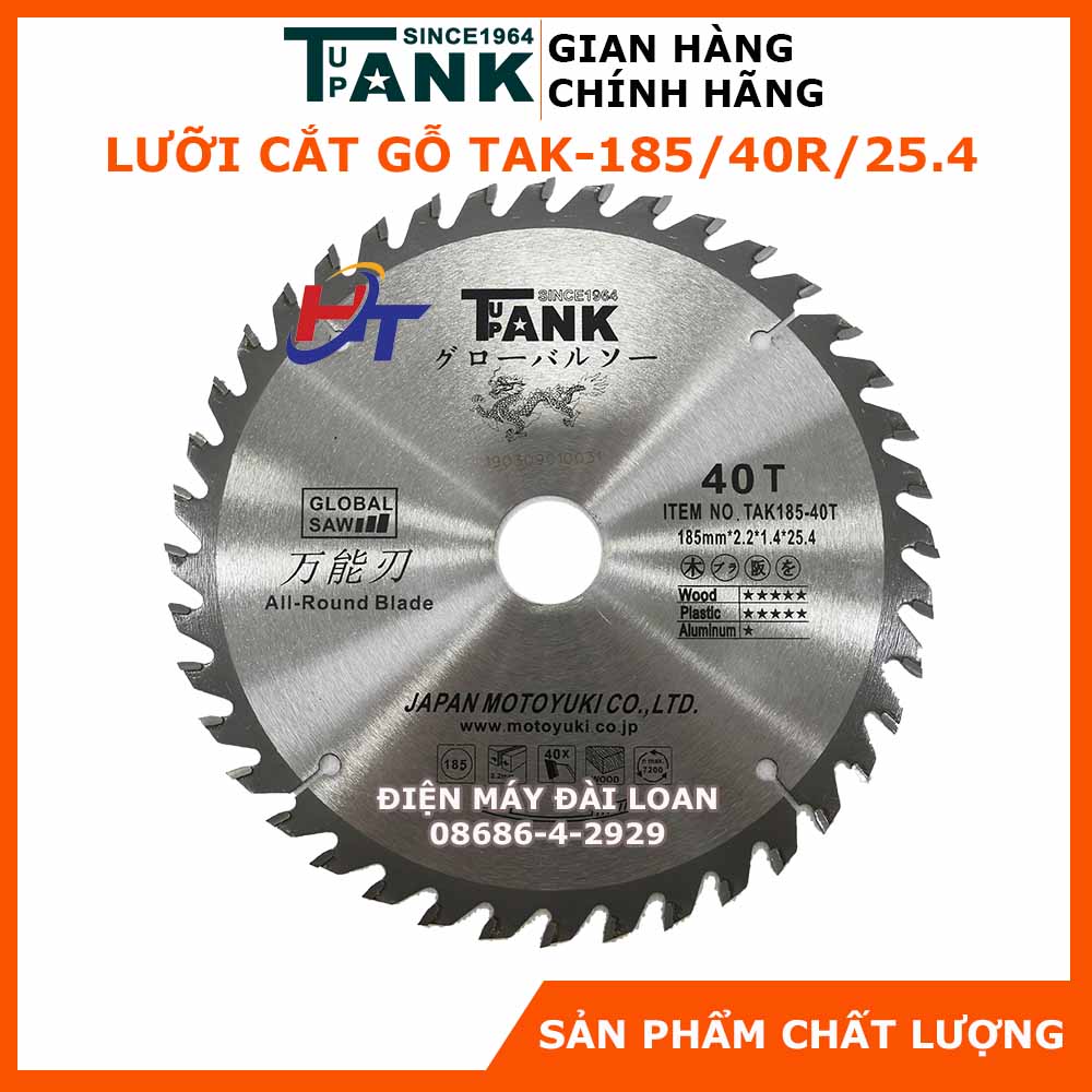 Lưỡi cắt gỗ Tank since 1964 TAK-185/40R/25.4