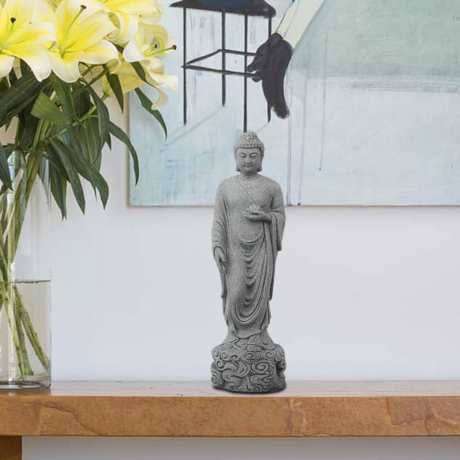 Small Buddha Statue Meditation Gift Standing Craft Porch Garden Home
