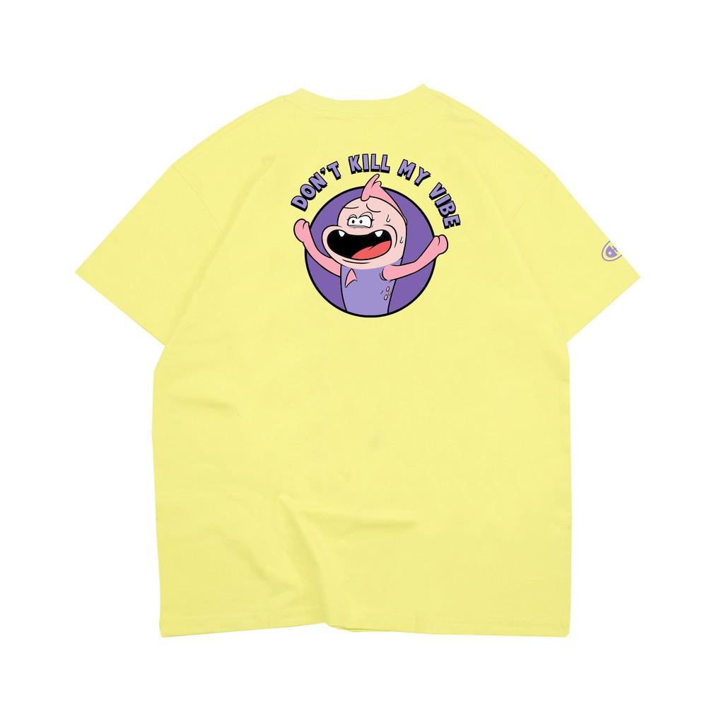 Áo thun nữ cotton màu vàng cổ tròn form rộng | DKMV Yellow Please Tee