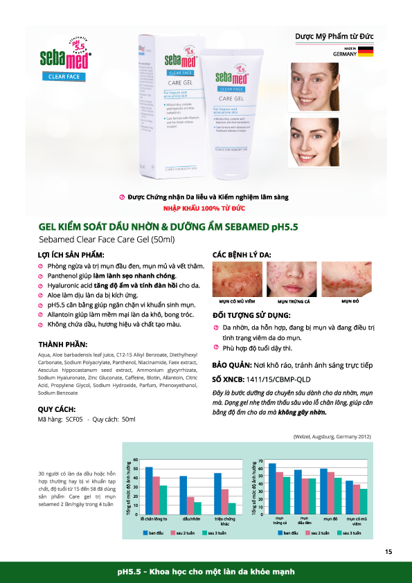 Sebamed Gel Dưỡng Ẩm Chăm Sóc Và Bảo Vệ Da pH 5.5 Clear Face Care Gel  50ml