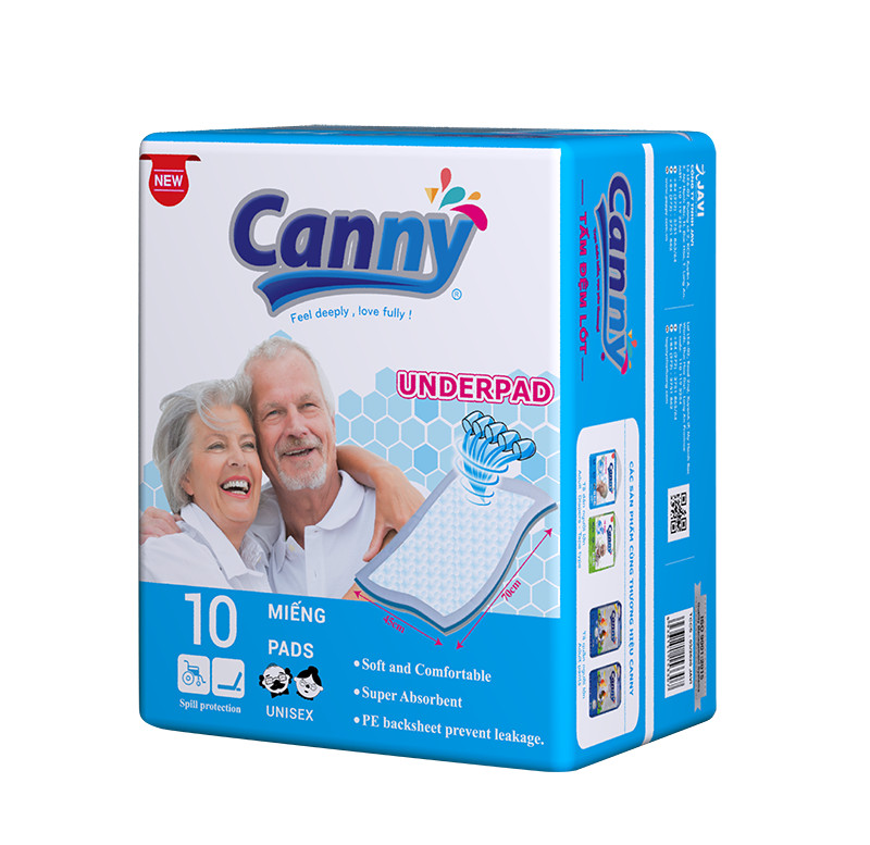 Combo 2 gói Tấm Đệm Lót Người Lớn Canny Siêu Mềm Mại, Siêu Thấm, Kháng Khuẩn (10 miếng)